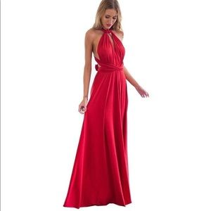 One dress with over 15 ways to wear it! Gorgeous grey/silver dress.